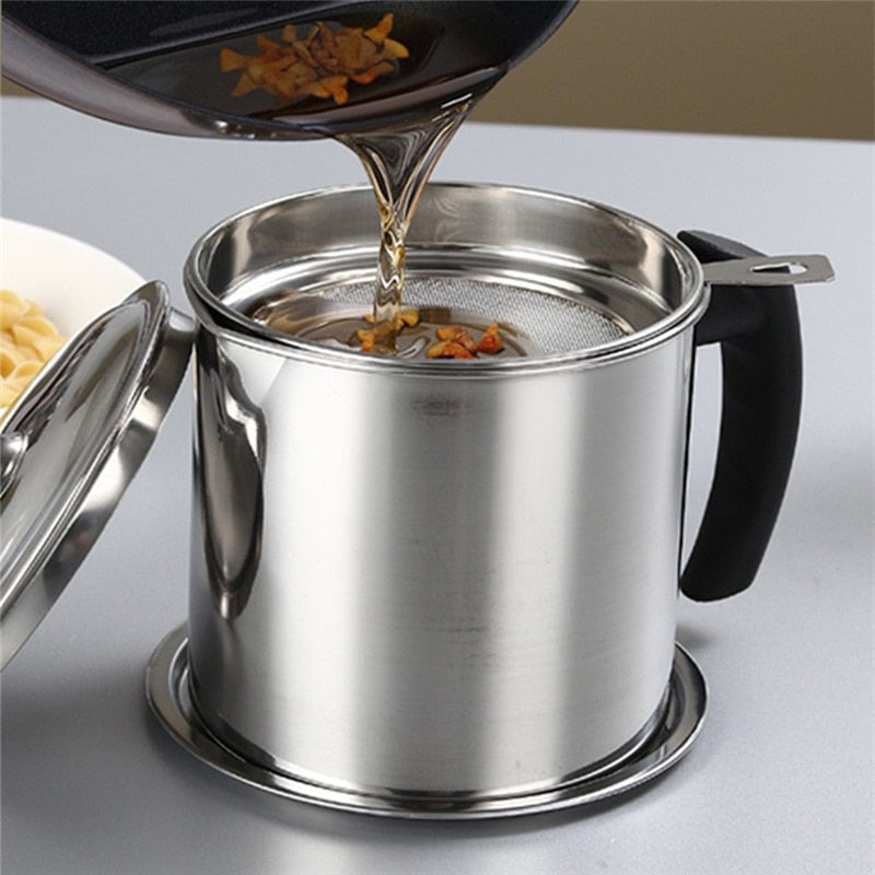 1.3L Stainless Steel Household Oil Filter Pot | Simply Modern