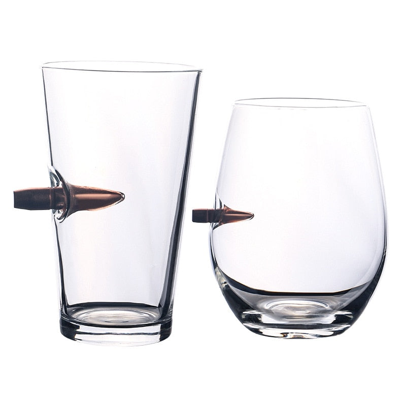 Bullet-Inspired Crystal Glass Set