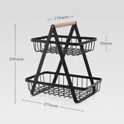 2-Tier Metal Fruit Basket Shelf | Simply Modern