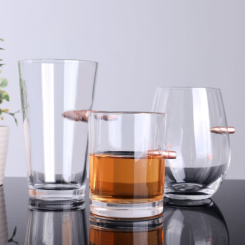 Bullet-Inspired Crystal Glass Set