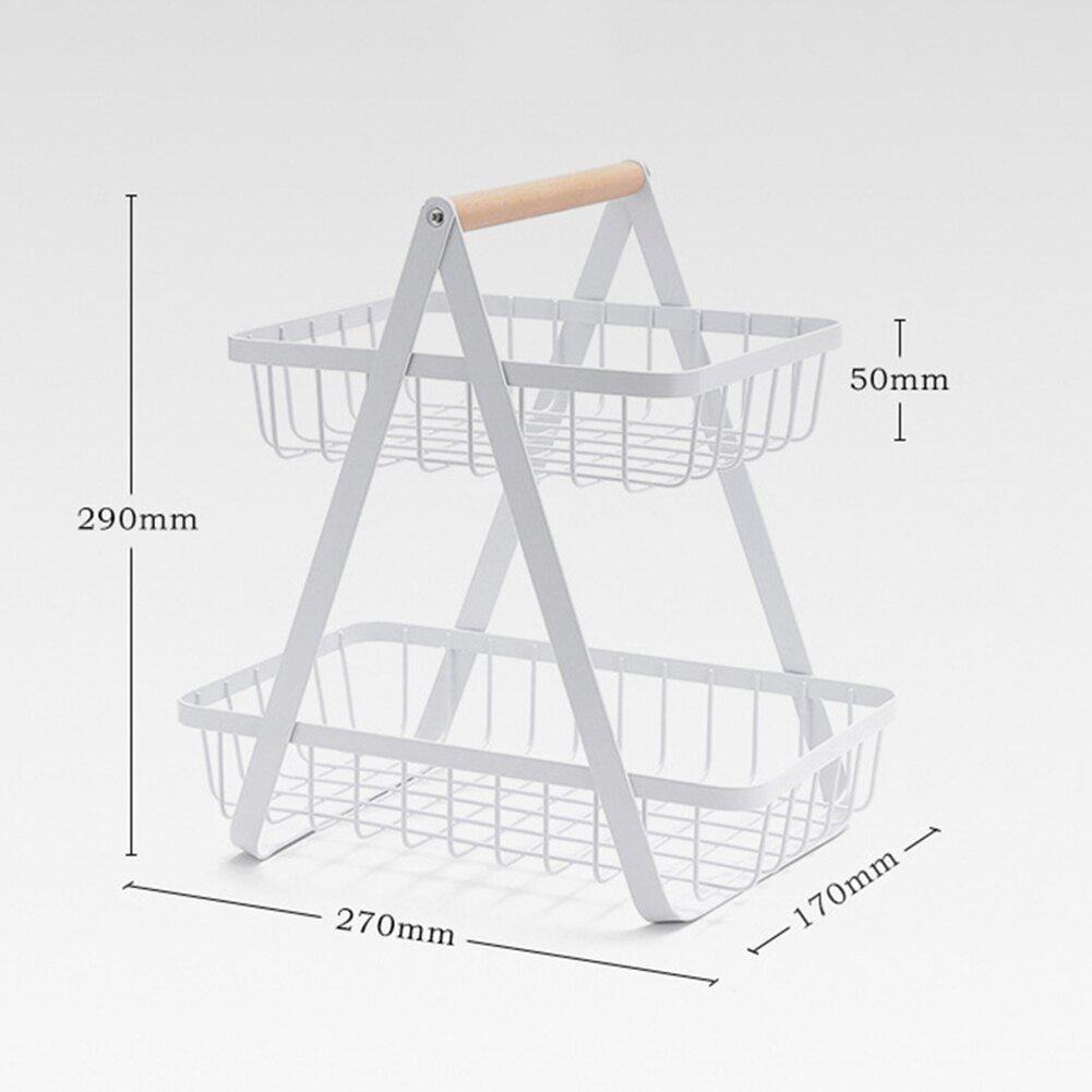 2-Tier Metal Fruit Basket Shelf | Simply Modern