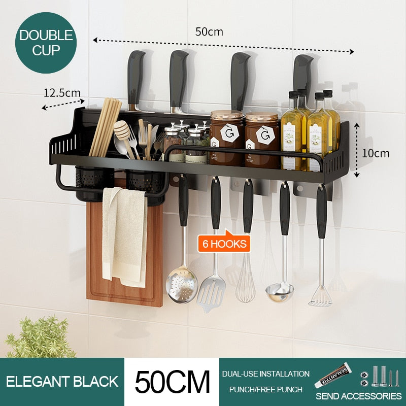 No-Punching Kitchen Hook Rack Wall Wall Hangers Wall Hangers Rack Kitchen  Utensils Rack Spoon Shovel Storage Rack