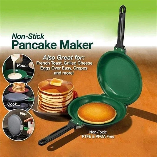 Double Sided Frying Pan,Nonstick Copper Easy to Flip Pan - Perfect Pancake  Maker